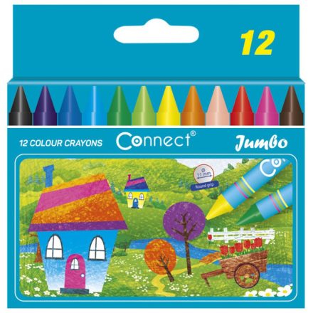 Zsírkréta készlet, Connect Jumbo, 11mm,-es átmérő, 12klf. szín