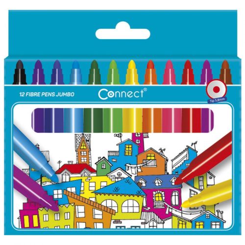 Rostirón, filctoll készlet, Connect Jumbo 12 klf. Szín