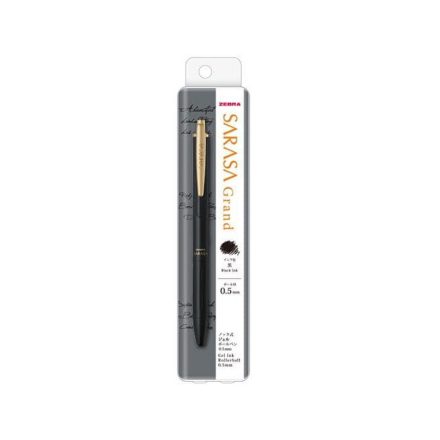 Zseléstoll 0,5mm, exkluzív gravírozható fekete fém test, Zebra Grand Sarasa, írásszín kék