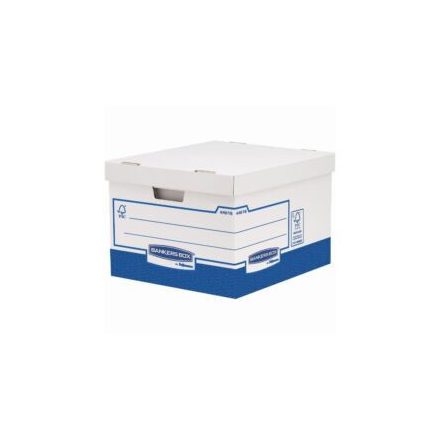 Archiváló konténer, karton, standard, FELLOWES Bankers Box System, 10 db/csomag, kék