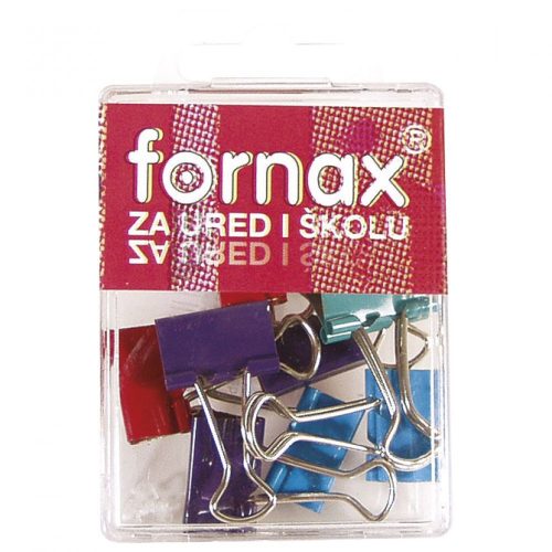 Binderkapocs 19mm, BC-30, 10 db műanyag dobozban, Fornax színes