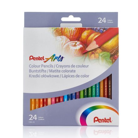Színes ceruza készlet, hatszögletű Pentel 24 klf. szín