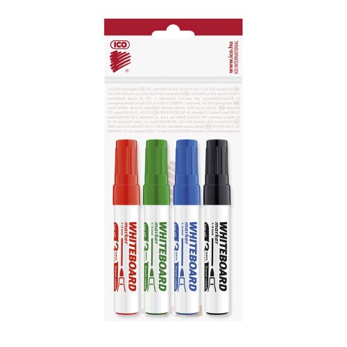 Táblamarker készlet, 3mm, kerek Ico 11, 4 klf.szín