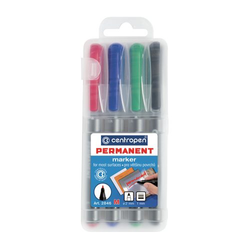 Alkoholos marker 1mm, M, Centropen 2846, 4 klf. szín