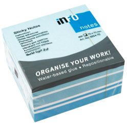   Jegyzettömb öntapadó, 75x75mm, 400lap,5654-70 Info Notes pasztell színek fehér,kék, türkiz