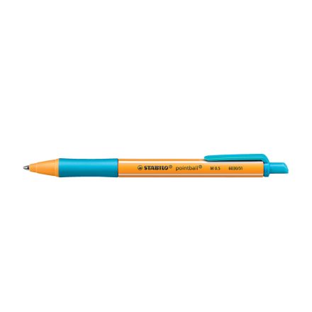 Golyóstoll nyomógombos 0,5mm, Stabilo pointball 6030/51, írásszín türkiz