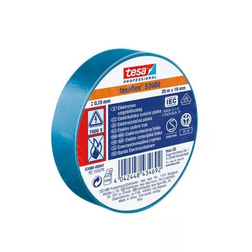 Szigetelőszalag 19mmX20m Tesa kék