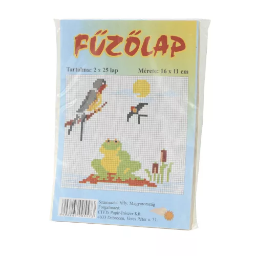 Fűzőlap, 11x16cm, 50lap, sárga,barna,piros,kék,zöld színekben.