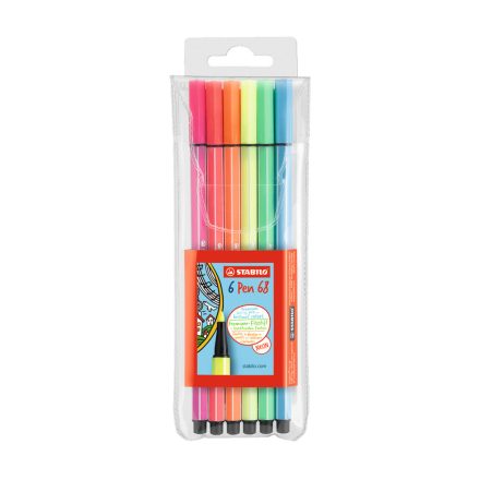 Rostirón, filctoll készlet, 1mm, M Stabilo PEN metallic 6806/8-32 6 db-os klt.