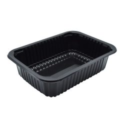 Síkperemes PP tálca 187 x 137 x 50 mm fekete