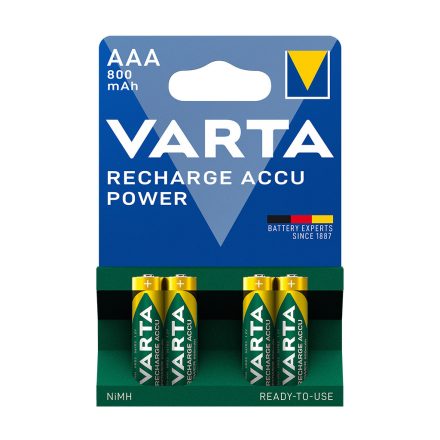 Elem tölthető akku AAA mikro 800 mAH Power 4 db/csomag, Varta