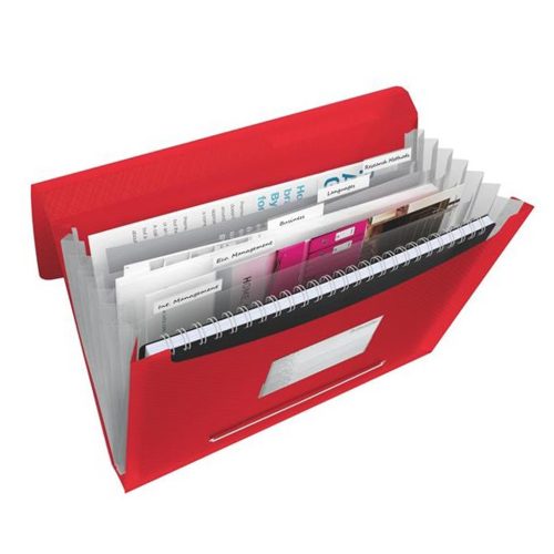 Irattartó mappa, harmonikamappa, A4, PP 6 rekeszes Esselte Vivida piros