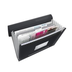   Irattartó mappa, harmonikamappa, A4, PP 6 rekeszes Esselte Vivida fekete