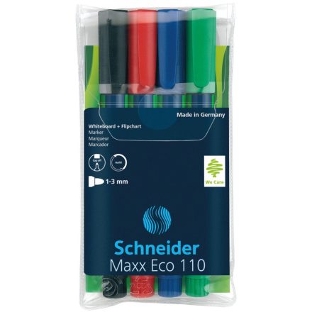 Tábla- és flipchart marker készlet 1-3 mm kerek végű 4-es készlet SCHNEIDER Maxx Eco 110