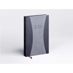   Határidőnapló Prémium A B/5, heti krémszínű lapokkal szürke Realsystem 2026.