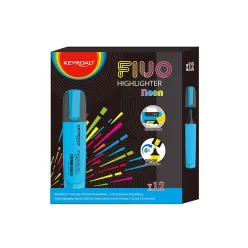   Szövegkiemelő vágott hegyű, lapos test Keyroad Fluo neon kék
