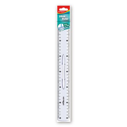 Vonalzó 30 cm, kétoldalt skálázott, fogantyús Keyroad