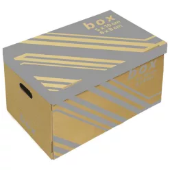   Archiváló konténer karton doboz fedeles 52x35x30cm, külön záródó levehető fedéllel Fornax