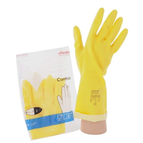 Gumikesztyű L háztartási Vileda Contract sárga_100540