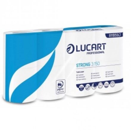 Toalettpapír 3 rétegű 150 lap/tekercs cellulóz 8 tekercs/csomag 3.150 Strong Lucart_811B59J hófehér