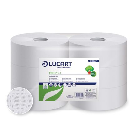 Toalettpapír közületi 2 rétegű átmérő 26 cm fehér 6 tekercs/karton 26 J EcoLucart_812207