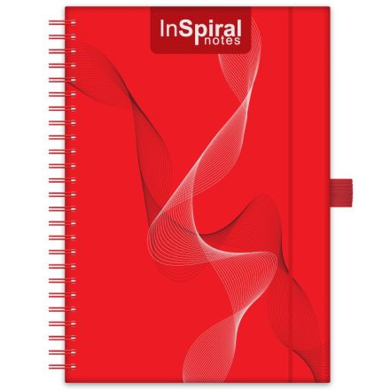 Tárgyalási napló fehér lapokkal InSpiral A5 napló Piros-piros Dayliner 2023.