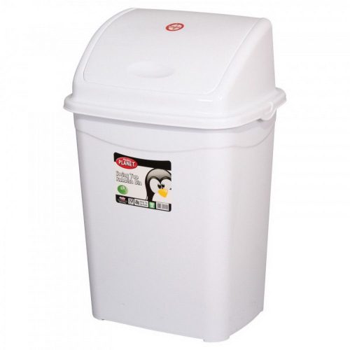 Szemeteskuka billenő fedéllel műanyag 16 literes fehér UP117