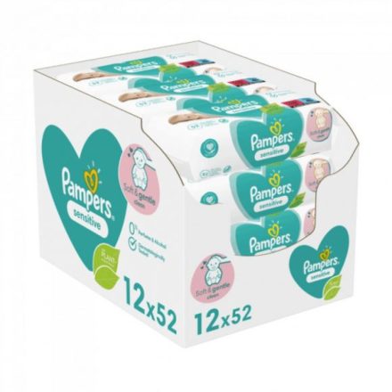 Nedves törlőkendő 12 x 52 lap/doboz Pampers Sensitive
