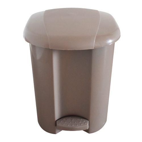 Szemeteskuka pedálos műanyag 17 literes, barna