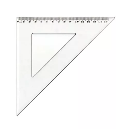 Vonalzó háromszög 45° 15,5cm, műanyag Antilop