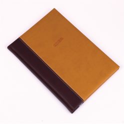   Határidőnapló Linett B/5, heti fehér lapokkal barna-mustár Realsystem 2026.