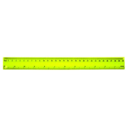 Vonalzó 30cm, műanyag sárga