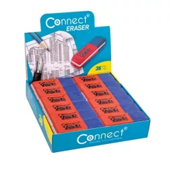   Radír Connect 2 db/blister piros/kék C-36BR, fehér szögletes C-36W