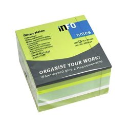   Jegyzettömb öntapadó, 75x75mm, 450lap, Info Notes intenzív zöld árnyalatok