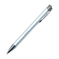   Golyóstoll nyomógombos fém ezüst test, Channel, írásszín kék