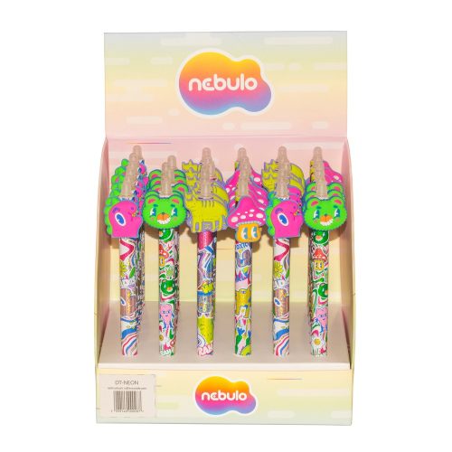 Zseléstoll radírozható, nyomógombos, mushroom forest, 36 db/display Nebulo