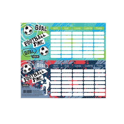 Órarend egylapos Foci, 25 db/csomag, Nebulo