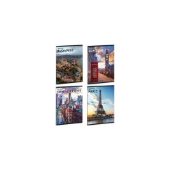 Füzet iskolai A4, 40lap, sima Ars Una CITYSCAPE 10db/csomag