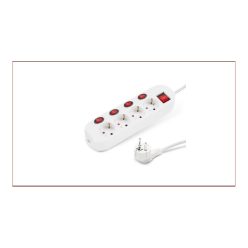   Elosztó négy csatlakozós 1,5m kábellel 4+1 kapcsolós asztali 16A max.