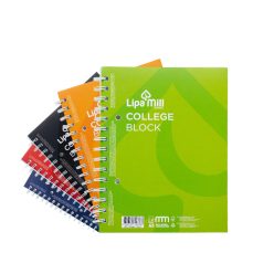   Spirálfüzet A5, 70lap vonalas perforált lyukasztott Lipa Mill vegyes színekben