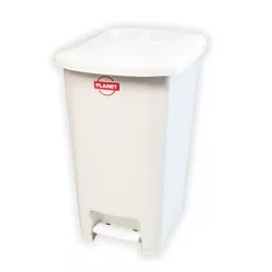 Szemeteskuka pedálos műanyag 25 literes fehér UP401-001