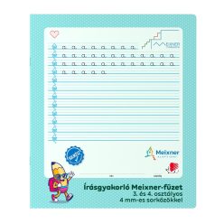   Füzet iskolai, 32lap, írás gyakorló 3. és 4.osztályos álló Süni Meixner