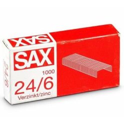 Tűzőkapocs, 24/6, cink, Sax