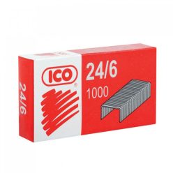 Tűzőkapocs 24/6, piros dobozos Ico