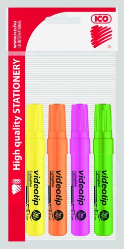 Szövegkiemelő készlet 1-4mm, Videotip Ico, 4 klf.szín