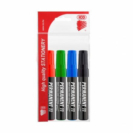 Alkoholos marker készlet, 3mm, kerek hegyű Ico 11, 4 klf.szín