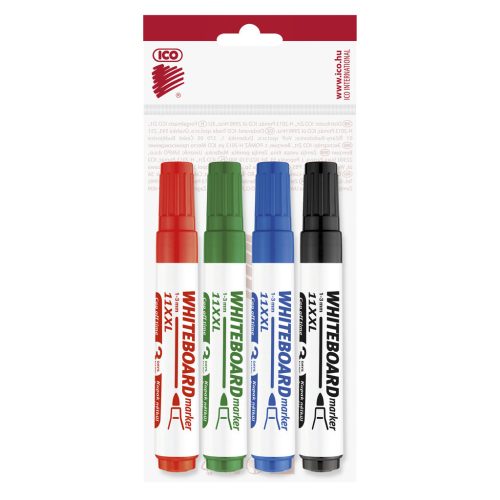Táblamarker készlet, 3mm, kerek Ico 11XXL, 4 klf.szín