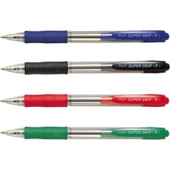   Golyóstoll 0,7 nyomógombos Super Grip Fine Pilot, írásszín fekete
