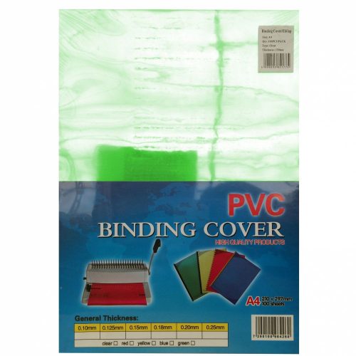 Előlap, A4, 200 micron 100 db/csomag, Bluering® áttetsző zöld