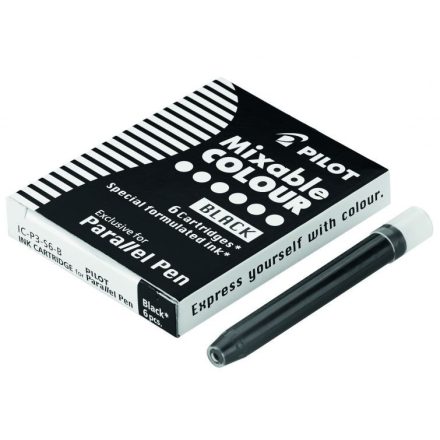 Töltőtoll tintapatron Pilot Parallel Pen 6 db/doboz, fekete